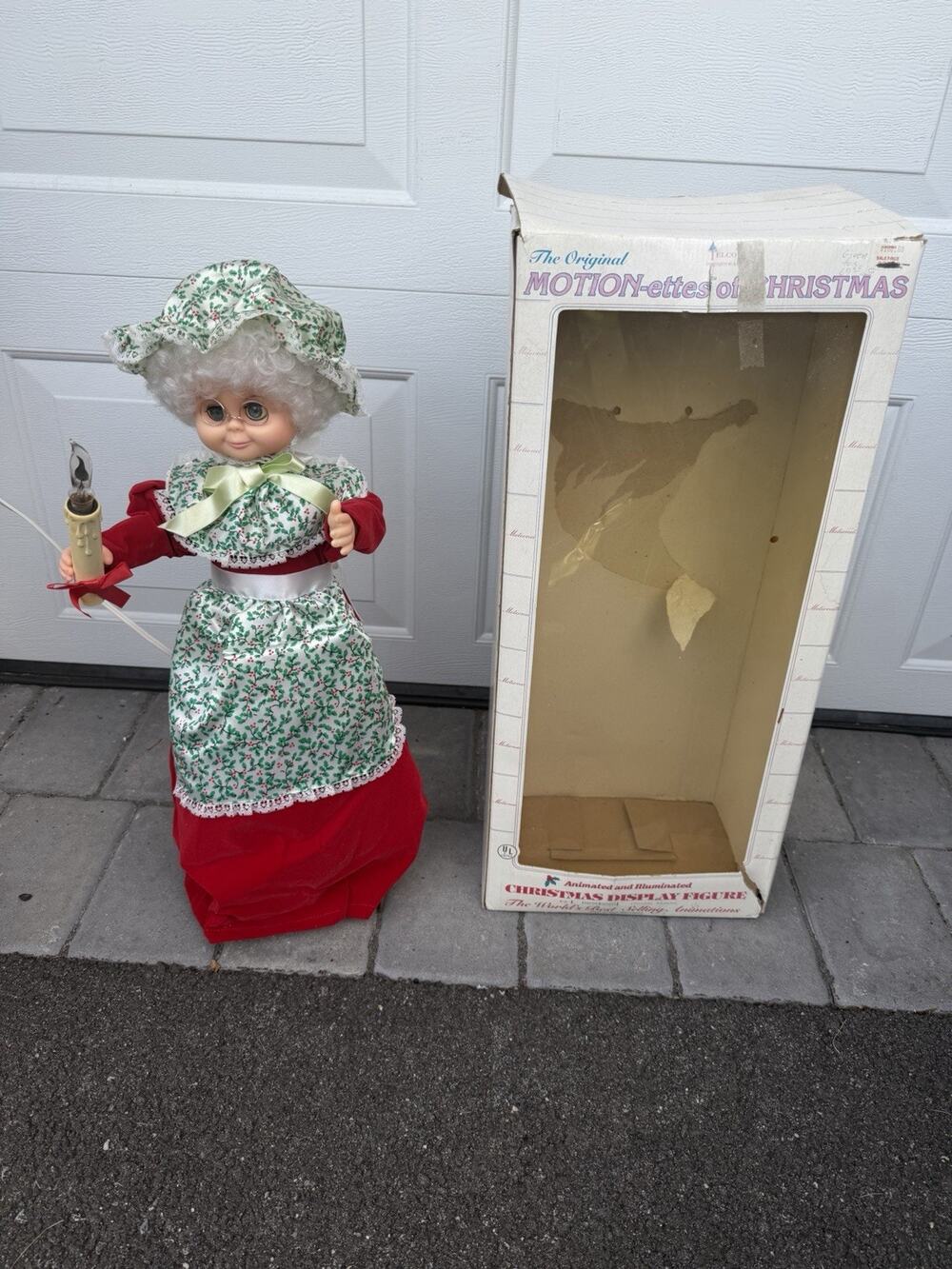 Vintage Animated Telco MOTION-Ettes Christmas Figure Mrs. CLAUS Works Perfectly